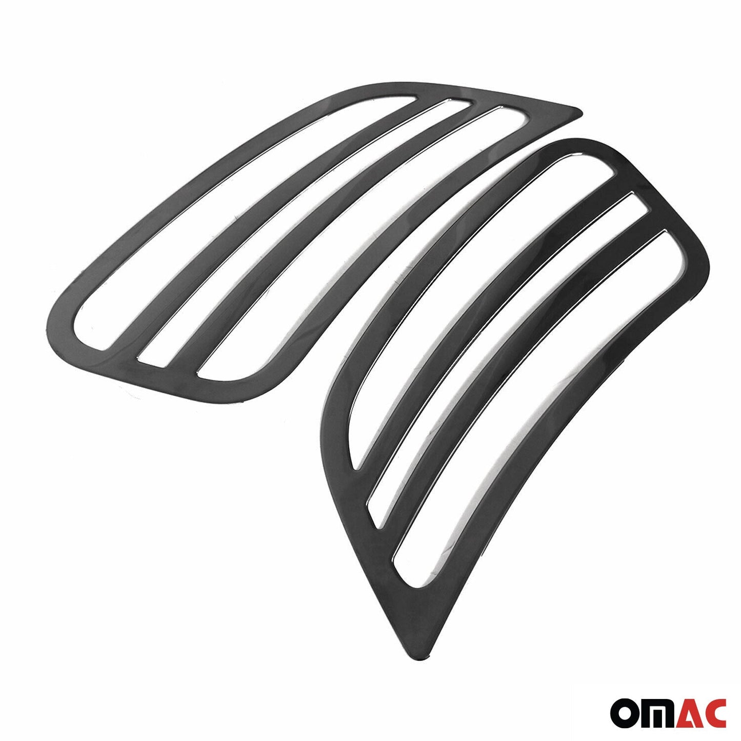 OMAC USA Front Bumper Grill Trim 2Pcs for Vans – Fits 2019–2025 Mercedes Sprinter W907/910 (Stainless Steel, Dark Chrome)
