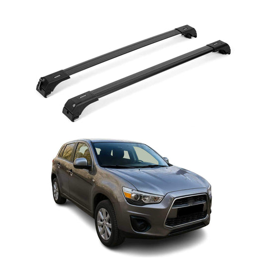 OMAC USA Aluminium Black roof rack cross bars for Mitsubishi Outlander Sport, fits 2011-2024 models excluding panoramic roof.