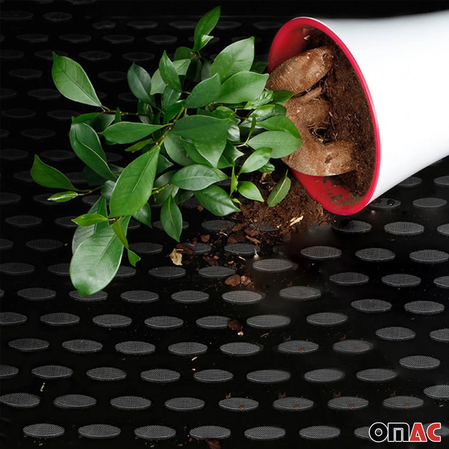 OMAC USA Cargo Liner Trunk Rubber Mat for SUV – Fits with 2018-2025 Audi Q5 / Q5 PHEV / SQ5 – All Weather, Black (1PC)