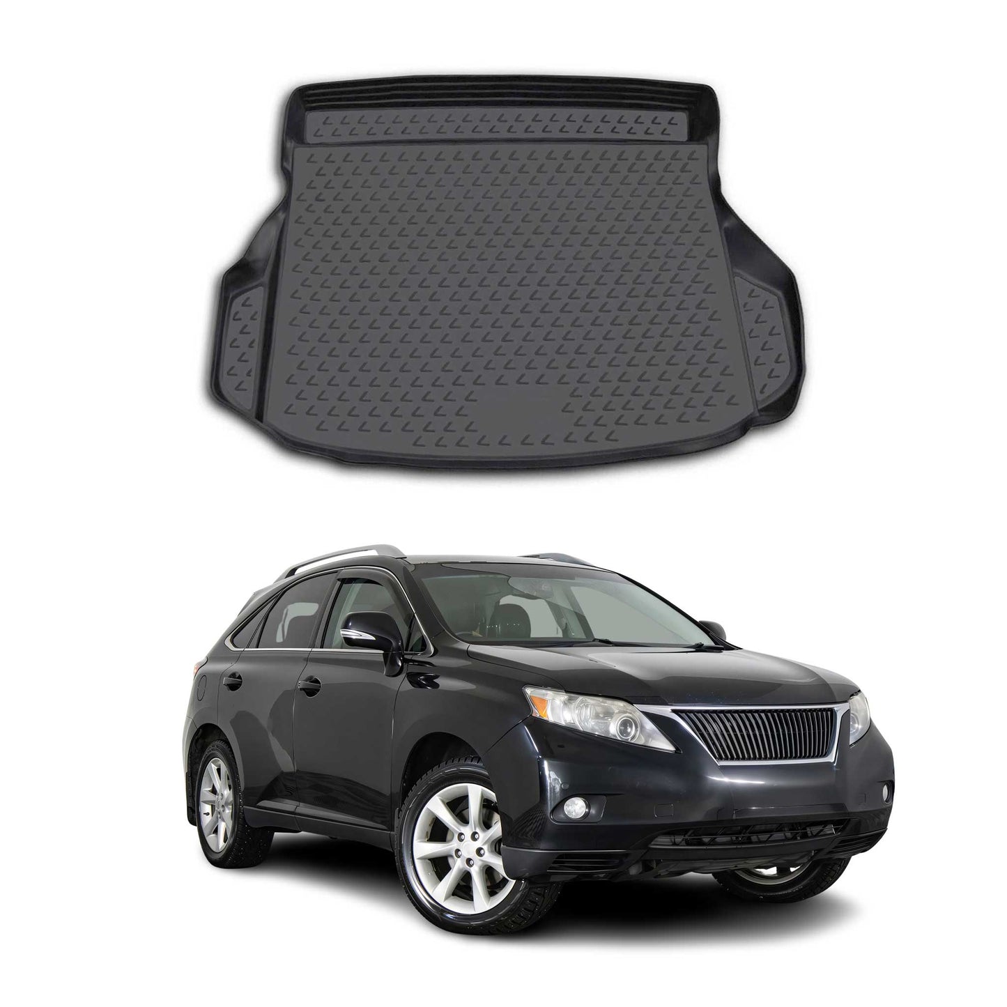 OMAC USA Semi-Custom Fit Cargo Liner Trunk Mat for SUVs – Fits 2010–2015 Lexus RX350 (Black, Waterproof)