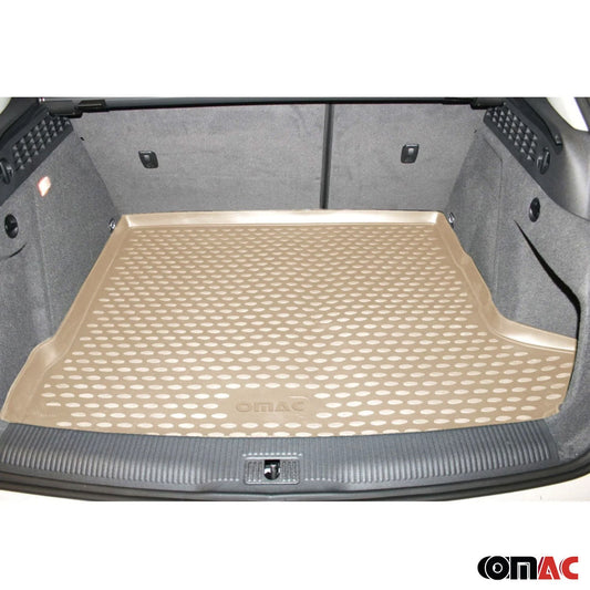 OMAC USA Cargo Liner Trunk Rubber Mat for SUV – Fits with 2007-2015 Audi Q7 – All Weather, Beige (1 Pc)