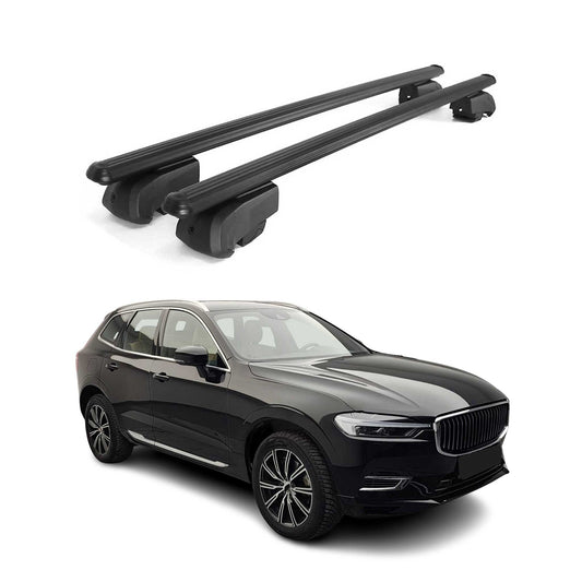 OMAC USA Roof Rack Cross Bars for Car – Fits 2018-2025 Volvo XC60 (Excludes Models Without OEM Fixed Points) – Aluminium Black (2 Pcs)