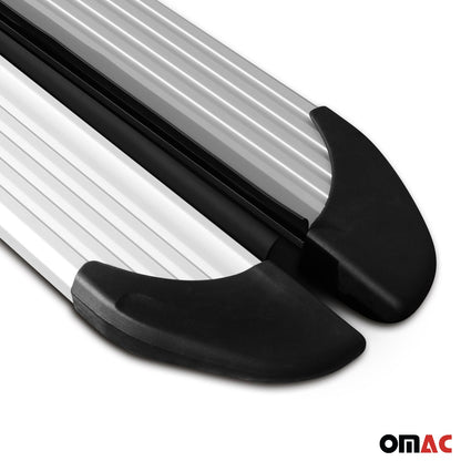 Omac USA Aluminum Running Boards, Side Steps for SUV – Fits with 2013-2015 Subaru XV Crosstrek – Silver (2 Pcs)
