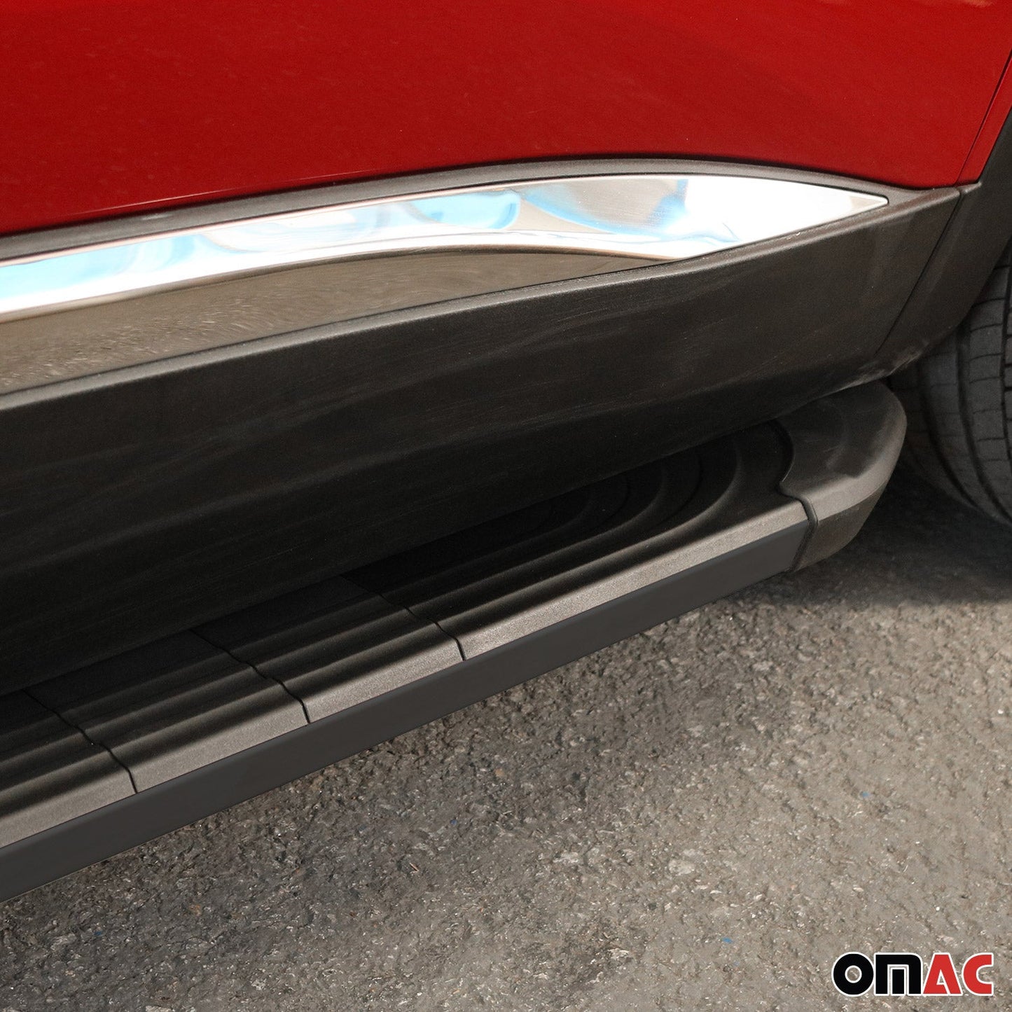 Omac USA Aluminum Running Boards, Side Steps for SUV – Fits with 2009-2020 Dodge Journey – Black (2 Pcs)