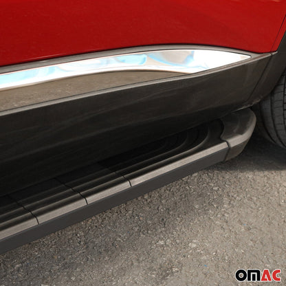 Omac USA Aluminum Running Boards, Side Steps for SUV – Fits with 2009-2020 Dodge Journey – Black (2 Pcs)