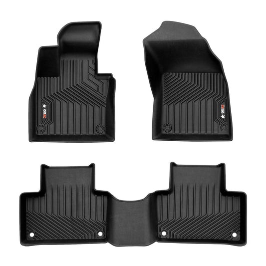 OMAC USA Premium Floor Mats for SUV – First & Second Row – fits with 2016–2025 Volvo XC90 – Black (3 Pcs)