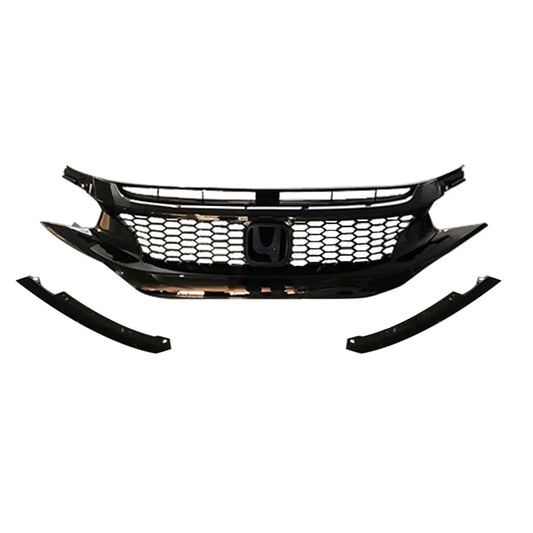 OMAC USA Front Bumper Grille for Honda Civic – Fits 2016–2018 – Type-R Style Plastic Replacement, Black