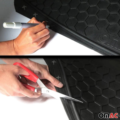 OMAC USA Cargo Liner Trunk Mat 3D Molded Waterproof Rubber Universal Fit – Black (1 Pc)