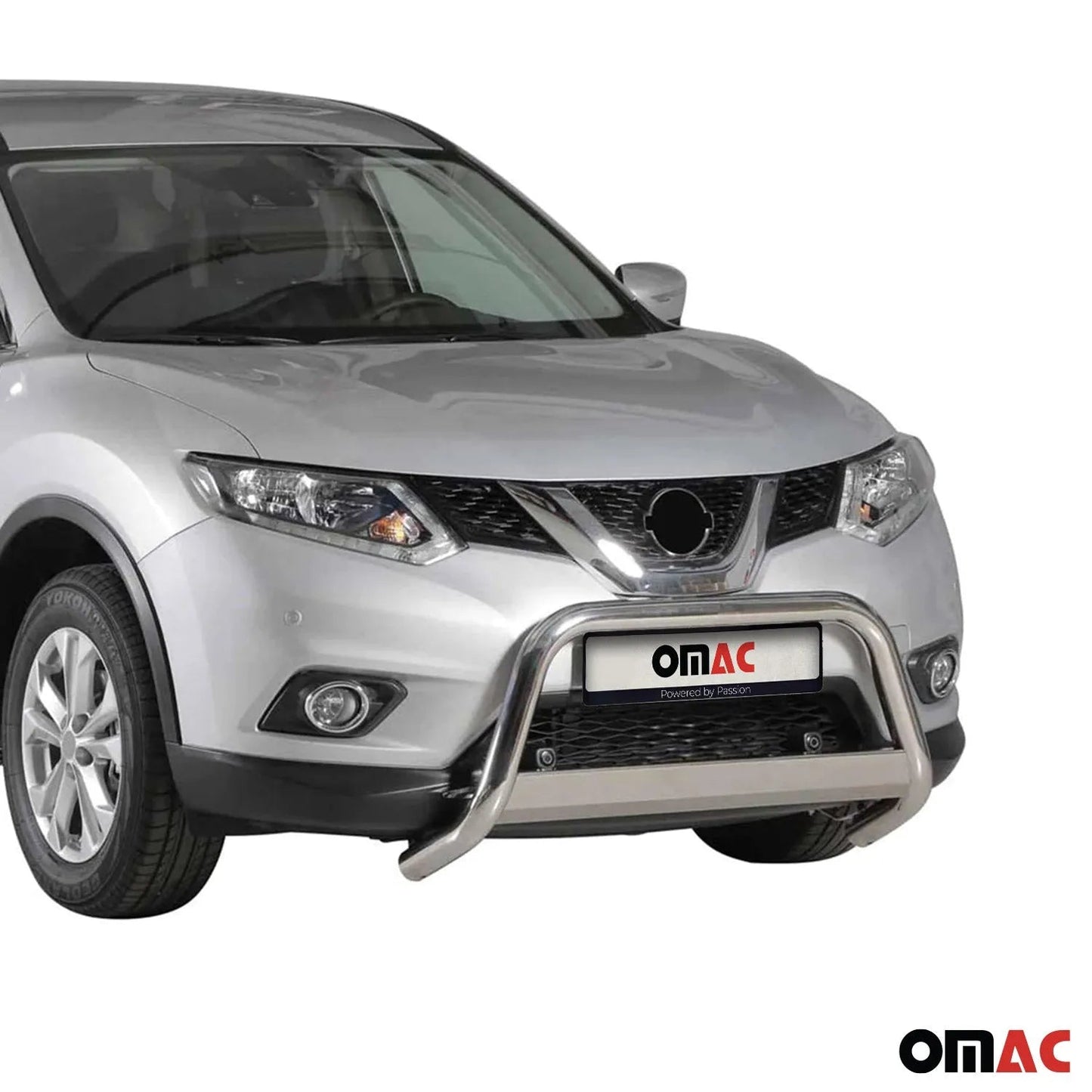 OMAC USA Bull Bar Push Front Bumper Grille Guard for Nissan Rogue – Fits 2014–2016 – Stainless Steel, Silver, 1-Pc