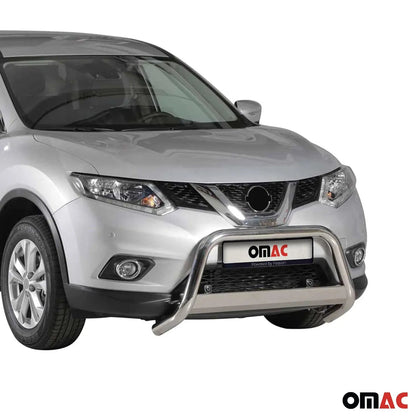 OMAC USA Bull Bar Push Front Bumper Grille Guard for Nissan Rogue – Fits 2014–2016 – Stainless Steel, Silver, 1-Pc