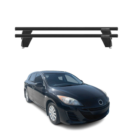 OMAC USA Roof Rack Cross Bars for Car – Fits 2010-2013 Mazda 3 Hatchback (Excludes Models Without OEM Fixed Points) – Aluminium Black (2 Pcs)