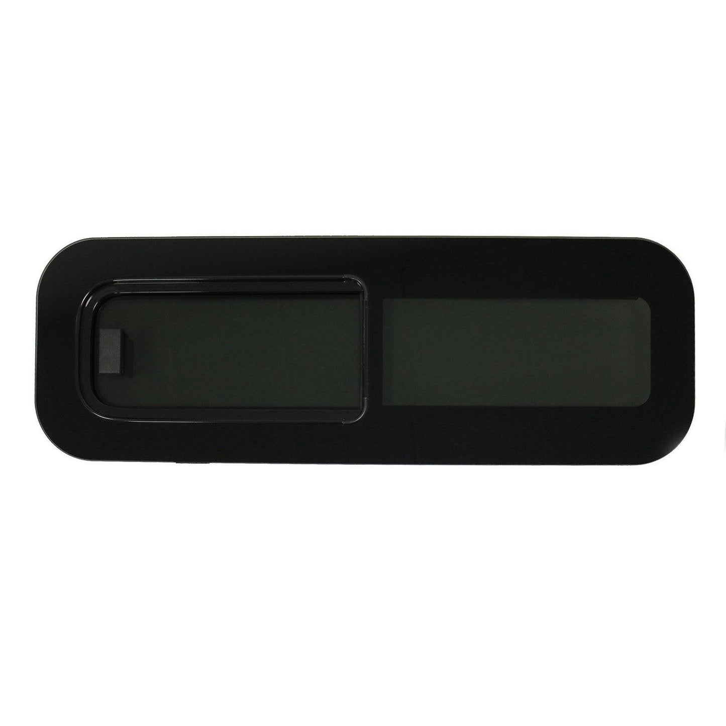 OMAC USA Horizontal Sliding Left Vent Window for RVs – Universal Fit Teardrop Glass 31.4" x 10.6" (Black, 1Pc)