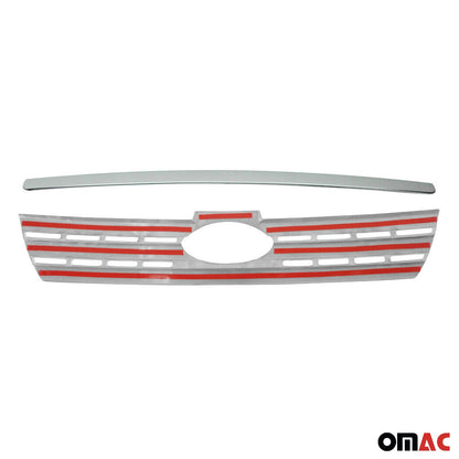 OMAC USA Front Bumper Grill Trim Molding for Cars – Fits 2010–2013 Ford Transit Connect - 2Pcs (Stainless Steel, Chrome)