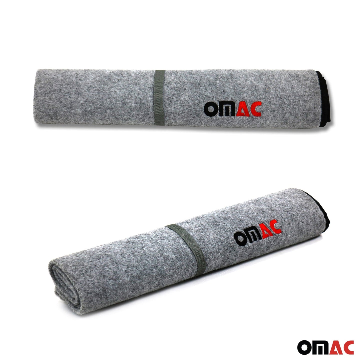 OMAC USA Rear Bumper Protector & Cargo Liner – Universal Fit Truck & Car – Fabric Pet Trunk Mat, Grey (1 Pc)