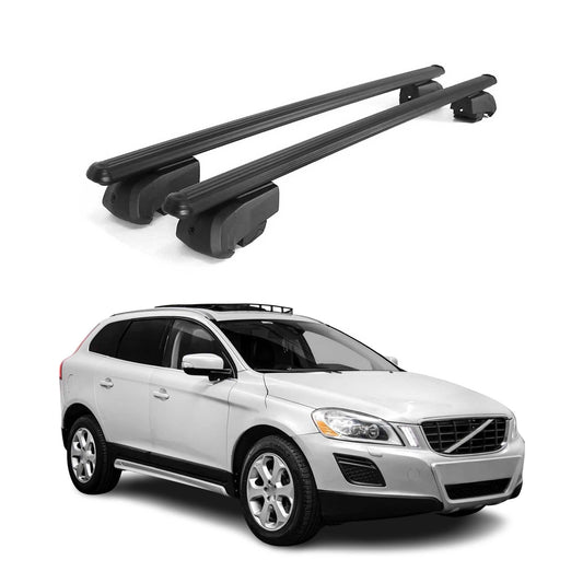 OMAC USA Roof Rack Cross Bars for Car – Fits 2010-2017 Volvo XC60 (Excludes Models Without OEM Fixed Points) – Aluminium Black (2 Pcs)