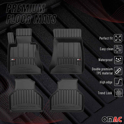 OMAC USA Premium Floor Mats Liners for Cars – Fits 2002-2008 BMW 7 Series E65 E66 E67 (Black, 4 Pcs)