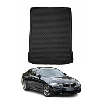OMAC USA Cargo Liner Trunk Rubber Mat for Car – Fits with 2017-2024 BMW 5 Series G30 / M5 F90 – All Weather, Black (1PC)