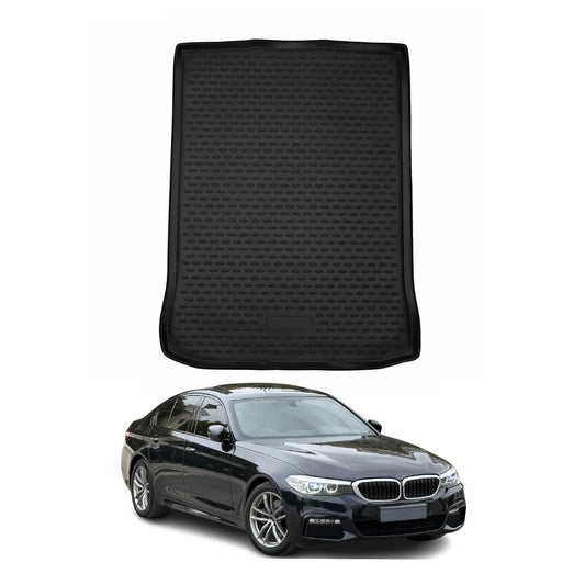OMAC USA Cargo Liner Trunk Rubber Mat for Car – Fits with 2017-2024 BMW 5 Series G30 / M5 F90 – All Weather, Black (1PC)