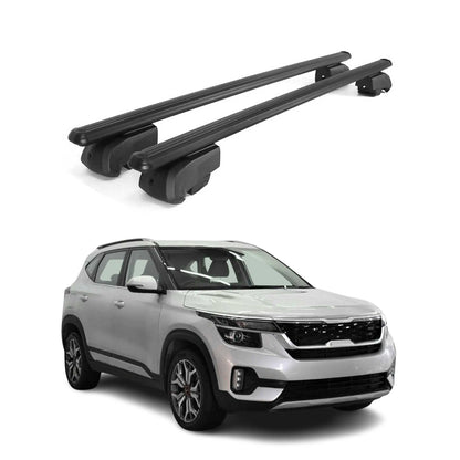 OMAC USA Roof Rack Cross Bars for Car – Fits 2021-2025 Kia Seltos (Excludes Models Without OEM Fixed Points) – Aluminium Black (2 Pcs)