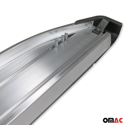 Omac USA Aluminum Running Boards, Side Steps for Van – Fits with 2010-2013 Ford Transit Connect L1 SWB – Silver & Black (2 Pcs)