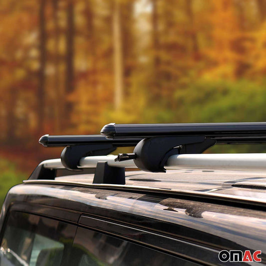 OMAC USA Roof Rack Cross Bars for Car – Fits 2018-2024 VW Tiguan (Excludes Models Without OEM Fixed Points) – Aluminium Black (2 Pcs)