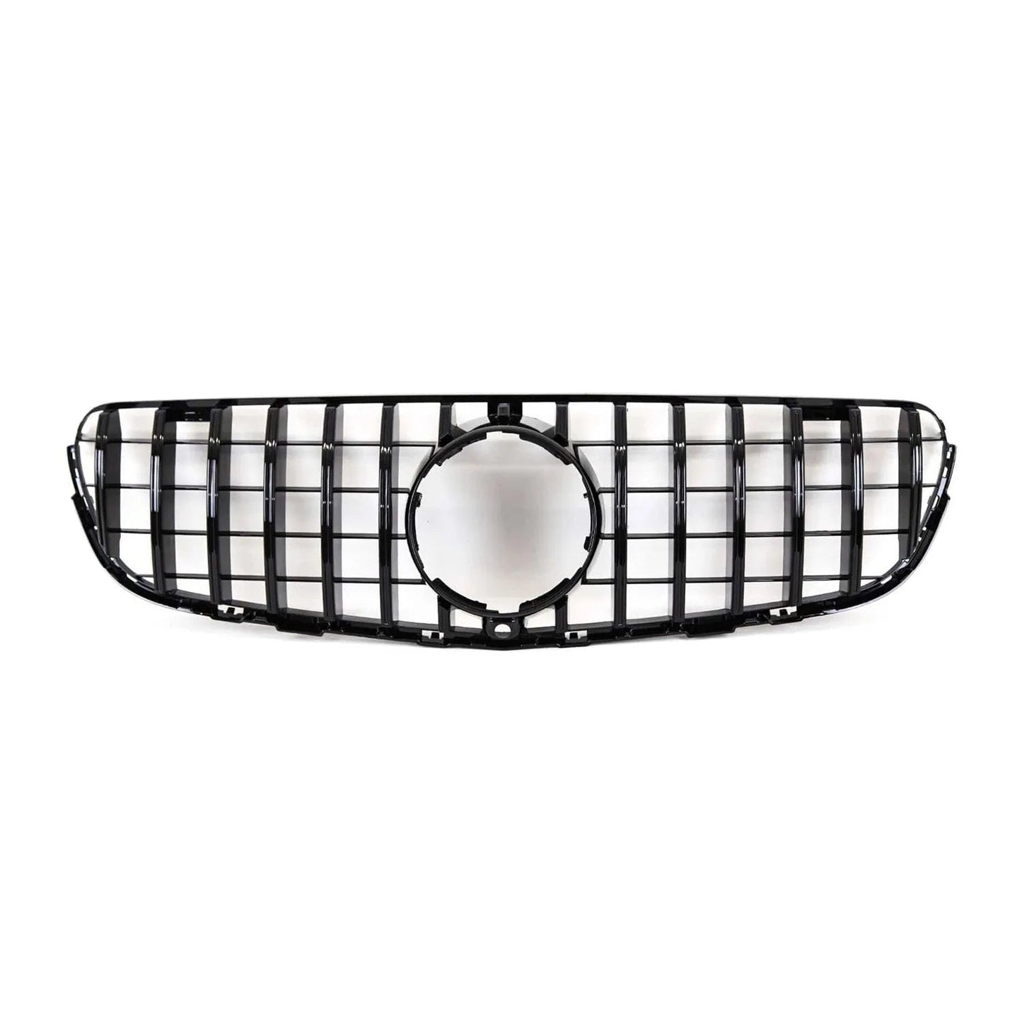 OMAC USA GT R Front Grill with Camera Hole for Cars – Fits 2016–2019 Mercedes GLC-Class X253 (Gloss Black, 1Pc)