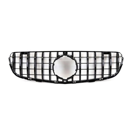 OMAC USA GT R Front Grill with Camera Hole for Cars – Fits 2016–2019 Mercedes GLC-Class X253 (Gloss Black, 1Pc)
