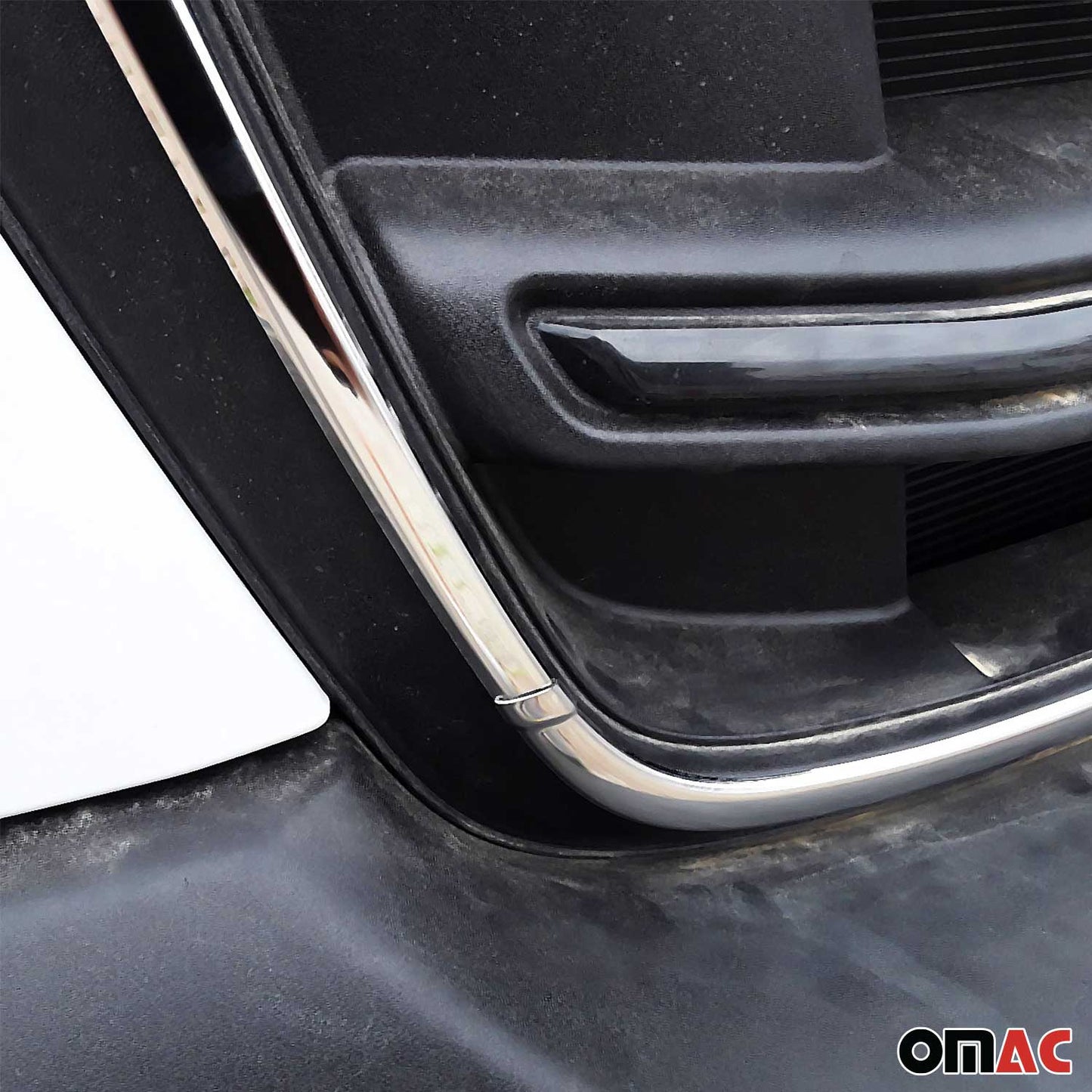 OMAC USA Front Bumper Grille Trim – Fits 2021–2025 Ford Transit 150/250/350 – Stainless Steel Chrome Mirror Finish, 4 Pcs
