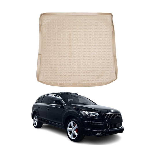 OMAC USA Cargo Liner Trunk Rubber Mat for SUV – Fits with 2007-2015 Audi Q7 – All Weather, Beige (1 Pc)