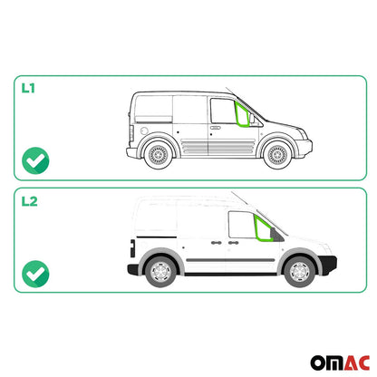 OMAC USA Quarter Window Glass Passenger Side for Vans – Fits 2010–2013 Ford Transit Connect L1/L2 (Green, 1Pc)