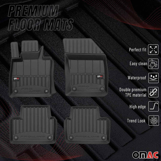OMAC USA Premium Floor Mats Liners for Cars – Fits 2019-2024 Volvo S60 V60 (Black, 4 Pcs)