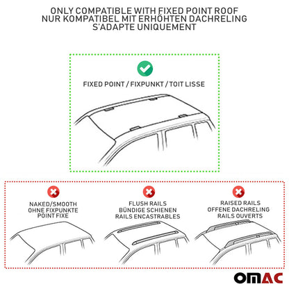 OMAC USA Roof Rack Cross Bars for Sedan – Fits 2012-2019 BMW 3 Series F30 – Aluminium Black (2 Pcs)