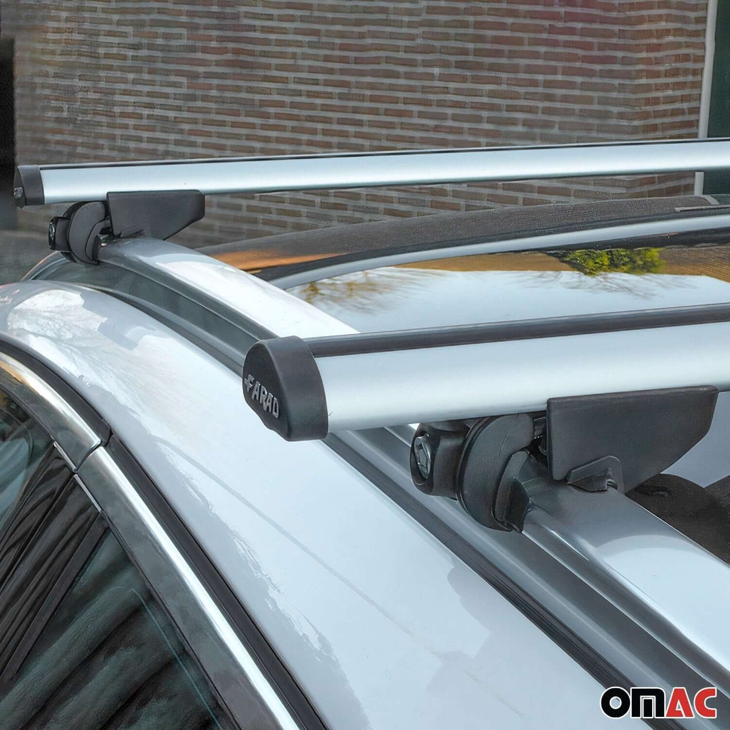 OMAC USA Roof Rack Cross Bars for Car – Fits 2015-2019 Mercedes GLA-Class X156 (Excludes Models Without OEM Fixed Points) – Aluminium Silver (2 Pcs)