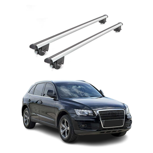 OMAC USA Roof Rack Cross Bars for Car – Fits 2009-2017 Audi Q5 / SQ5 (Excludes Models Without OEM Fixed Points) – Aluminium Silver (2 Pcs)