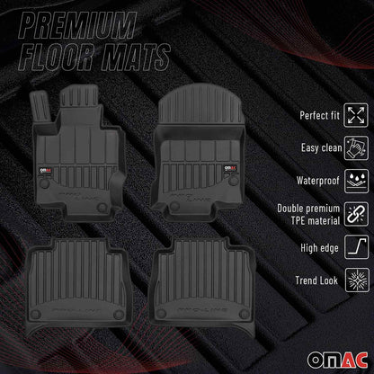 OMAC USA Premium Floor Mats Liners for Cars – Fits 2020-2025 Mercedes GLE Class V167 (Black, 4 Pcs, All Weather Heavy Duty)