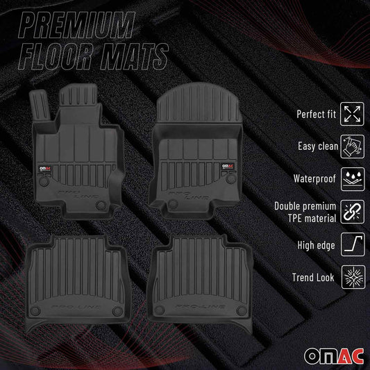 OMAC USA Premium Floor Mats Liners for Cars – Fits 2020-2025 Mercedes GLE Class V167 (Black, 4 Pcs, All Weather Heavy Duty)