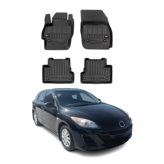 OMAC USA Premium Floor Mats Liners for Cars – Fits 2010-2013 Mazda 3 (Black, 4 Pcs, All Weather Heavy Duty)