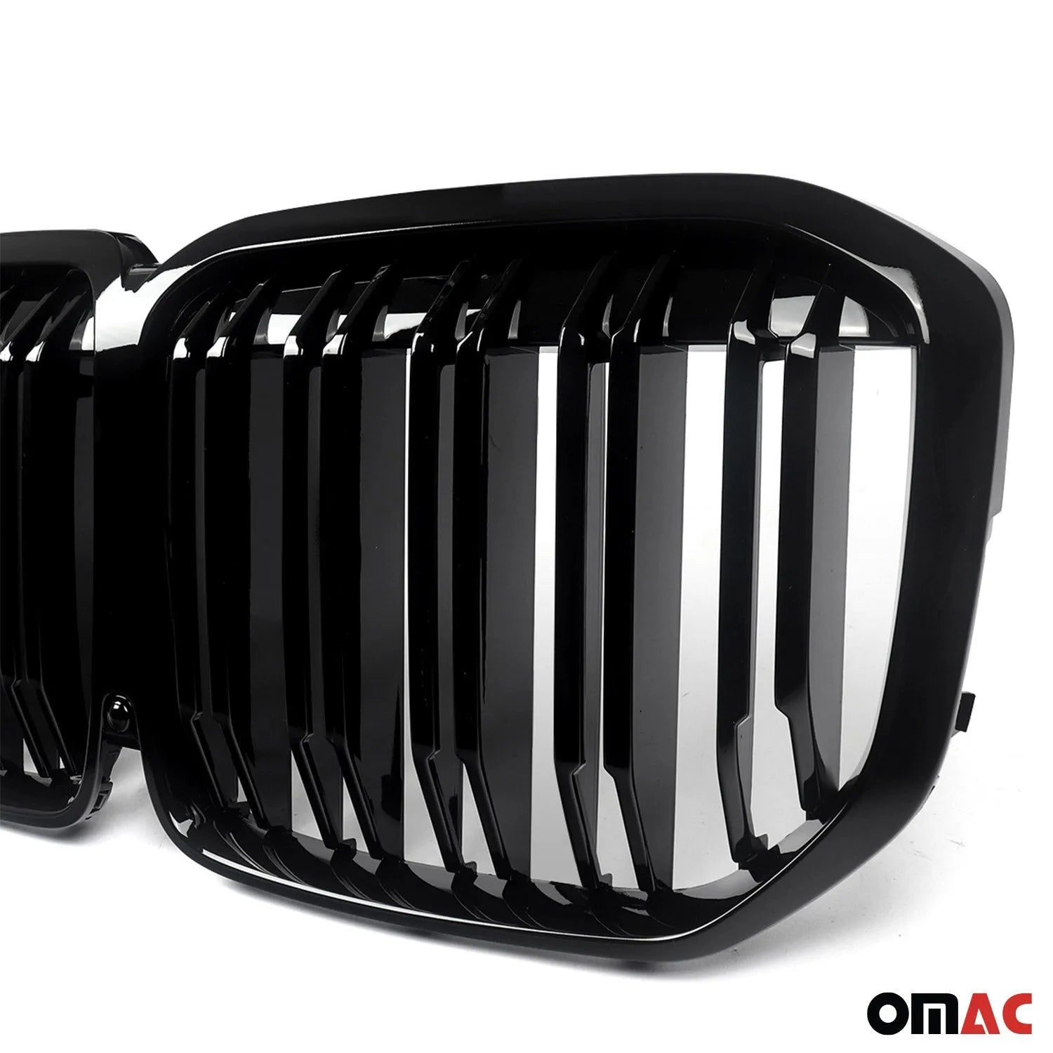 OMAC USA Front Kidney Grille for BMW X7 2018-2022, durable gloss black grille replacement.
