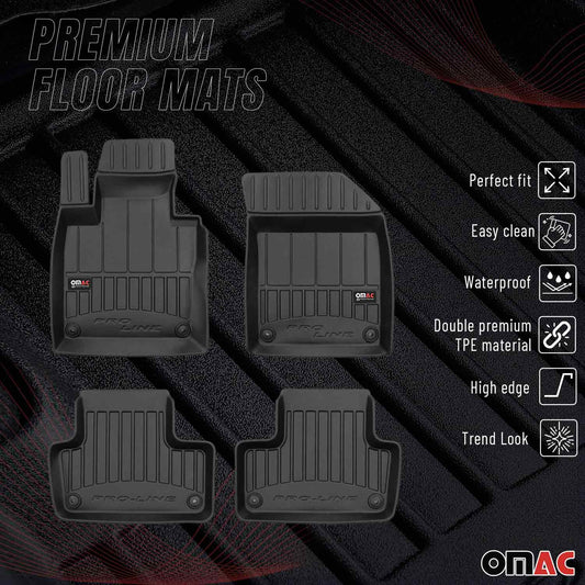 OMAC USA Premium Floor Mats Liners for Cars – Fits 2018-2025 Volvo XC60 (Black, 4 Pcs, All Weather Heavy Duty)