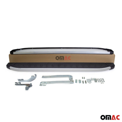 Omac USA Aluminum Running Boards, Side Steps for SUV – Fits with 2007-2012 Dodge Nitro – Silver & Black (2 Pcs)