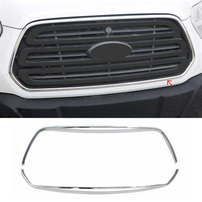 OMAC USA Front Bumper Grill Trim Molding for Vans – Fits 2015–2020 Ford Transit 150/250/350 - 2Pcs (Stainless Steel, Chrome)