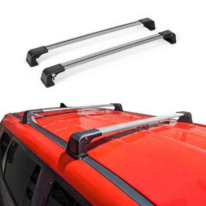 OMAC USA Roof Rack Cross Bars for Car – Fits 2010-2018 Mazda 3 Sedan (Excludes Panoramic Roof) – Aluminium Silver (2 Pcs)