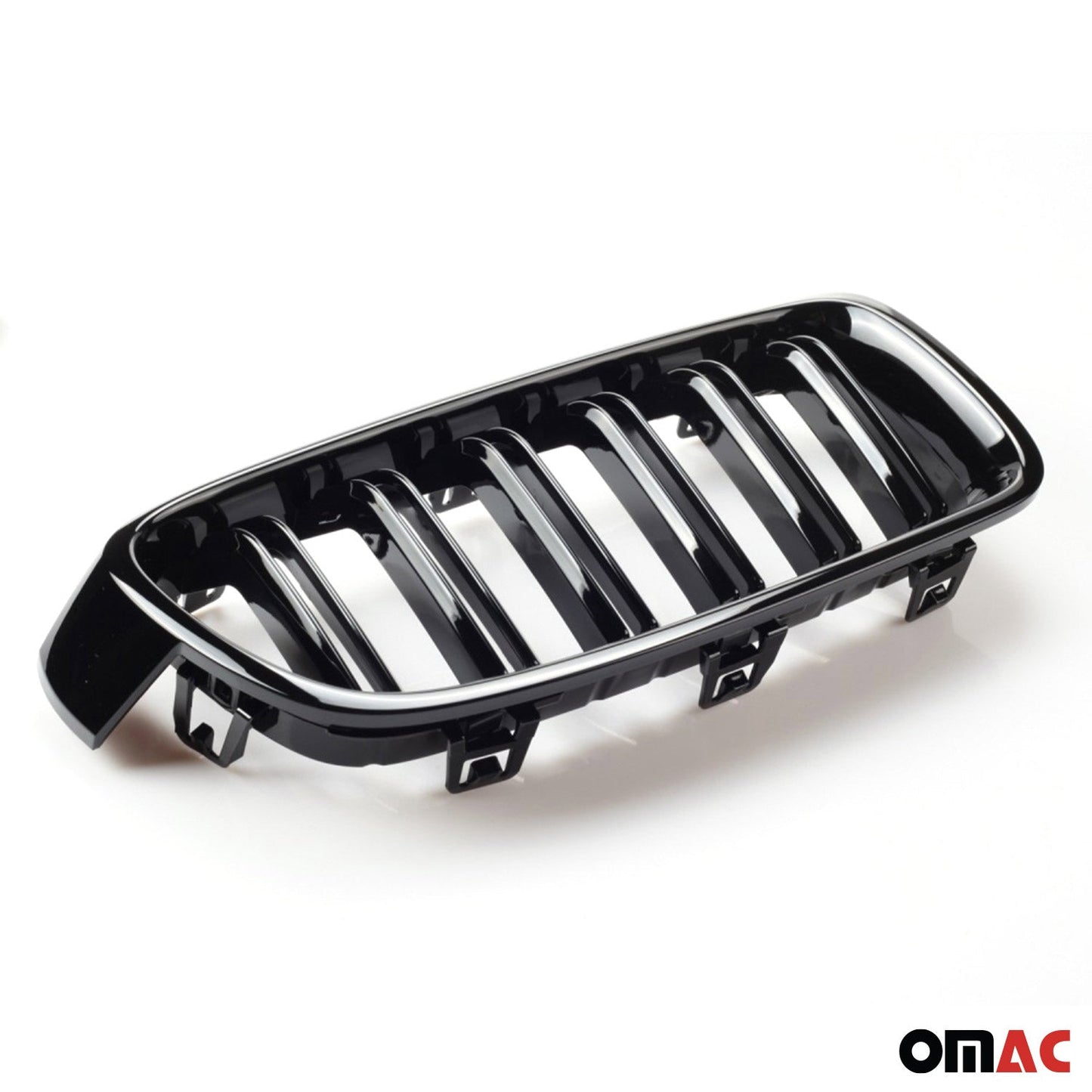 OMAC USA Front Kidney Grille – Fits 2012–2019 BMW 3 Series F30/F31 – M3 Style Gloss Black Dual Slat Replacement