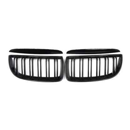 OMAC USA Front Kidney Grille M3 Style for Cars – Fits 2005–2008 BMW 3 Series E90/E91/E92/E93 (Gloss Black, Dual Slat, 4Pcs)