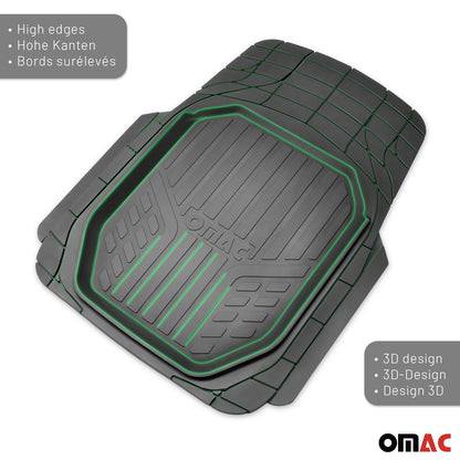Omac USA Semi-Custom Rubber Floor Mats Liners for Cars – Fits with 2020-2025 BMW 8 Series G16 Gran Coupe (4 Pcs)