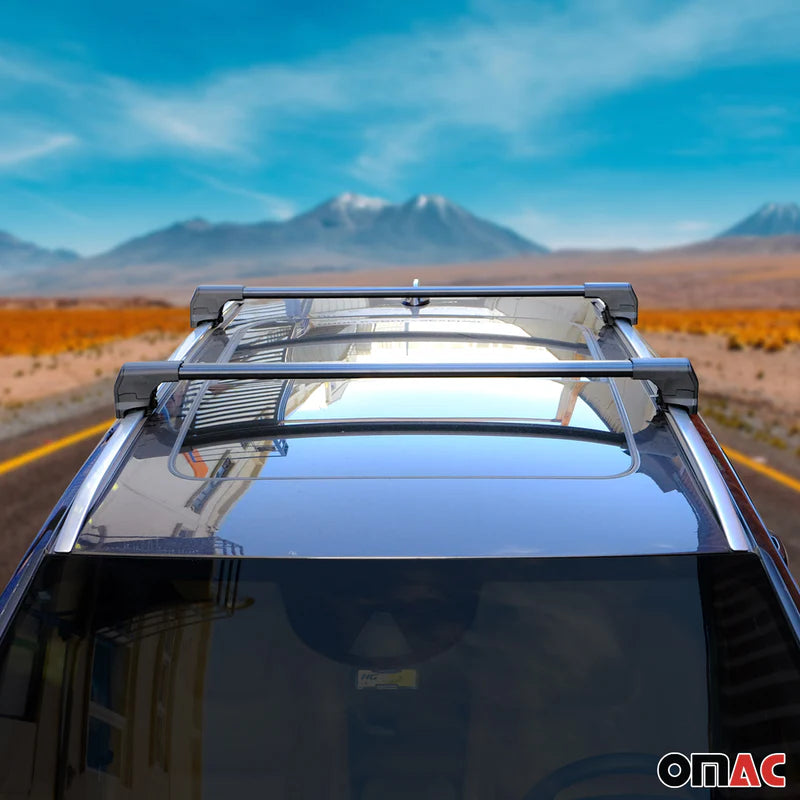 OMAC USA Roof Rack Cross Bars for Car – Fits 2019-2025 BMW X5 G05 (Excludes Models Without OEM Fixed Points) – Aluminium Black (2 Pcs)