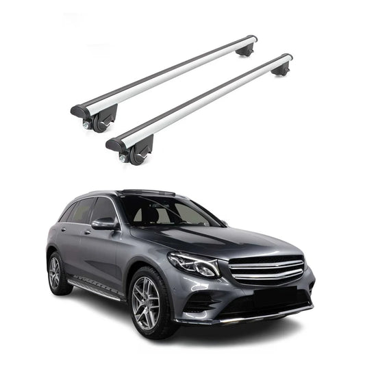 OMAC USA Roof Rack Cross Bars for Car – Fits 2016-2022 Mercedes GLC-Class X253 (Excludes Models Without OEM Fixed Points) – Aluminium Silver (2 Pcs)