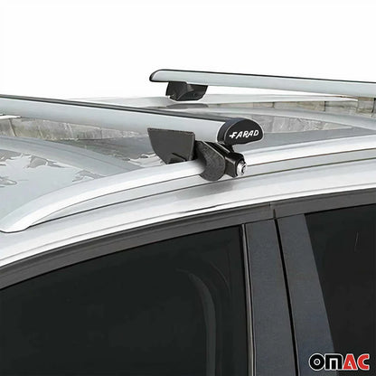OMAC USA Roof Rack Cross Bars for Car – Fits 2018-2024 BMW X3 G01 (Excludes Panoramic Roof Models) – Aluminium Silver (2 Pcs)
