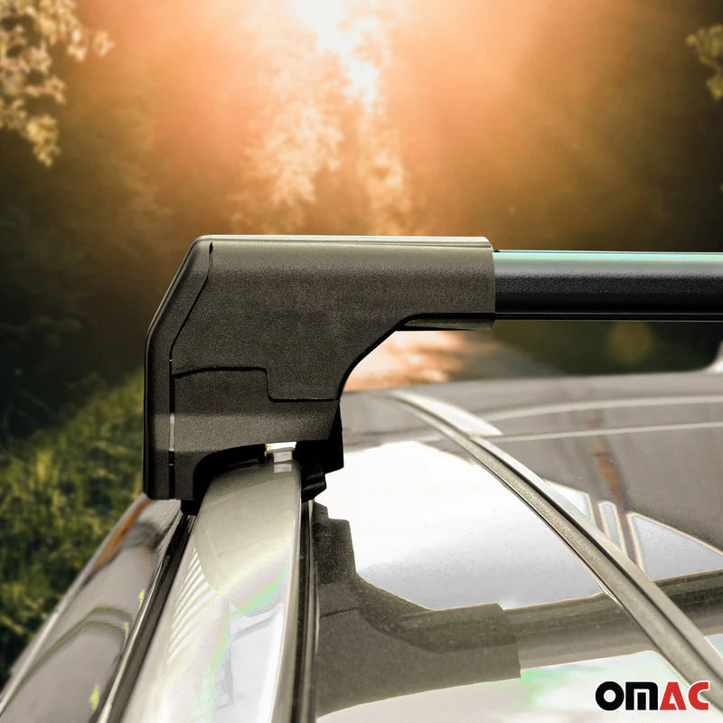OMAC USA Roof Rack Cross Bars for Car – Fits 2019-2025 BMW X5 G05 (Excludes Models Without OEM Fixed Points) – Aluminium Black (2 Pcs)
