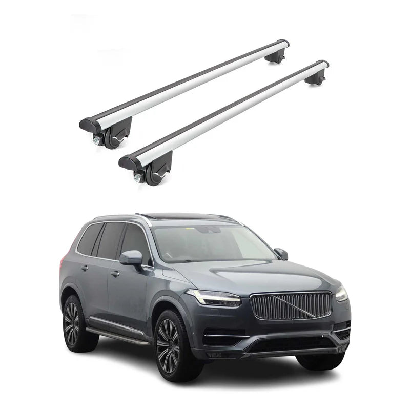 OMAC USA Roof Rack Cross Bars for Car – Fits 2016-2025 Volvo XC90 (Excludes Panoramic Roof Models) – Aluminium Silver (2 Pcs)